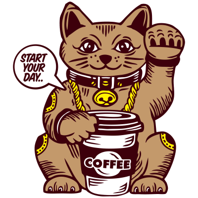 lucky cat coffee go cup maneki-neko