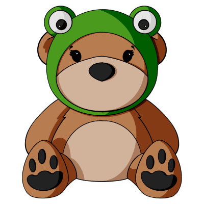 Frog Hat Teddy Bear