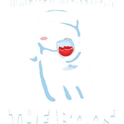 Just Here For The Boos Funny Halloween Kawaii Cat Angel Ghost
