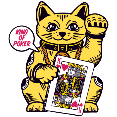 lucky cat king poker card maneki-neko