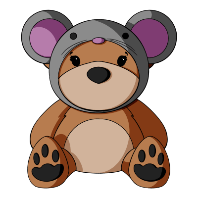 Mouse Hat Teddy Bear