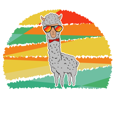 Llama Rainbow Alpaca Retro Style Animal Lover Graphic Gift