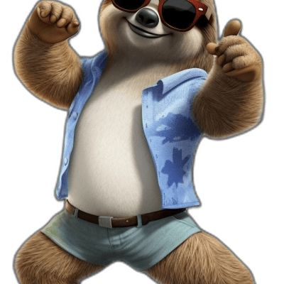 sloth wearing sunglasses dancing salsa style 