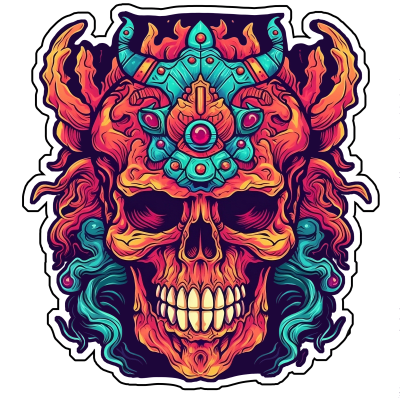 Colorful Skull Sticker