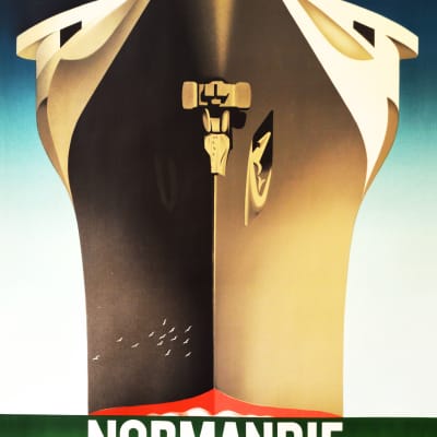NORMANDIE Steamship 1932 French Ocean Liner Vintage Poster