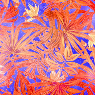 Colorful Floral Pattern Design x Purple &amp; Orange