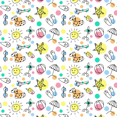 Summer Pattern Doodle Drawing Design Colorful