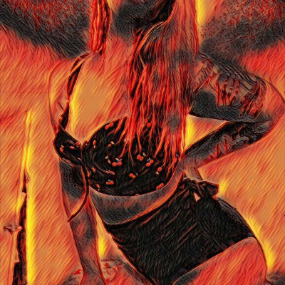 Pretty Pinup in Hell Fire
