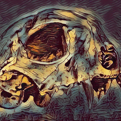 Dark Trippy Skull Drawing