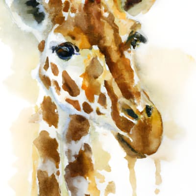 Water color of a giraffe