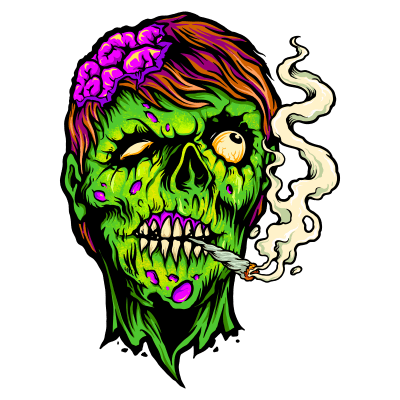 Brains and Weed - Happy Halloweed Trippy Zombie