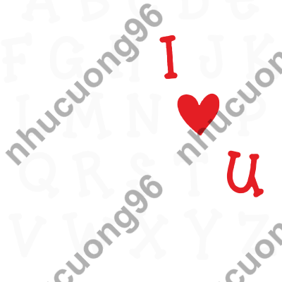 ABC Alphabet I Love You, I Heart U, I Love U alphabet