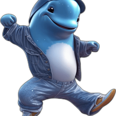 whale wearing hip hop dance gear break-dancing pix