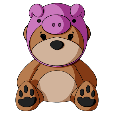 Pig Hat Teddy Bear