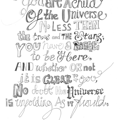 Desiderata: calligraphy poem design