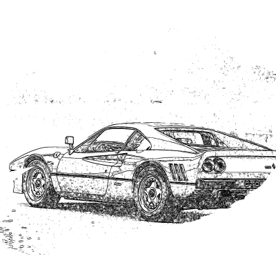 288 GTO Art Splash Wireframe Print