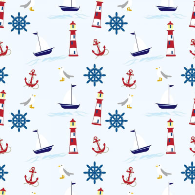 Nautical lighthouse sea boat sail pattern