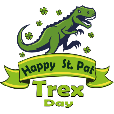 Saint Patrick's Day Funny Cute Graphic Artwork Dinosaur Gift Tshirt