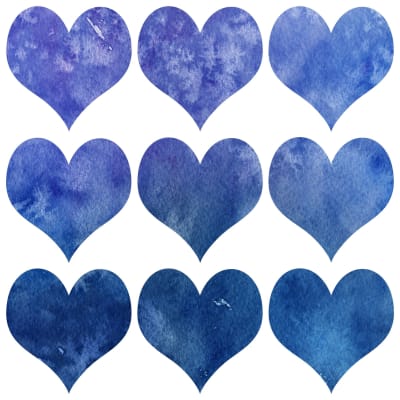 valentine blue love heart pattern