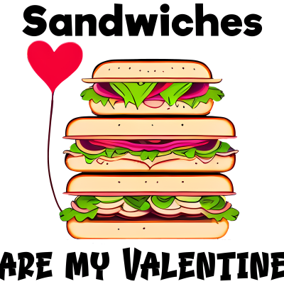 Sandwiches are my valentine, valentine's day funny design