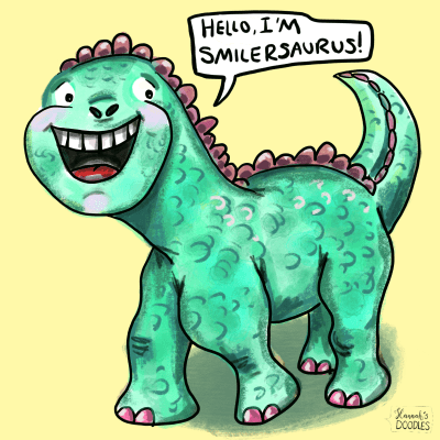 Smilersaurus: cartoon dinosaur design
