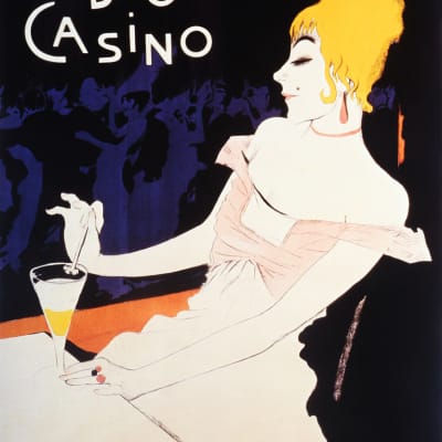 Woman Cocktail in ODEON CASINO Paris Vintage Art Nouveau French