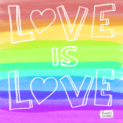 Love is Love: rainbow pride design