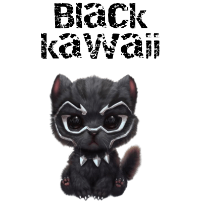 t-shirt black panther come black kawai and cute