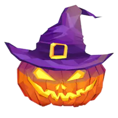 Halloween Pumpkin with witch hat