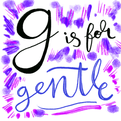 G is for Gentle: alphabet doodle design