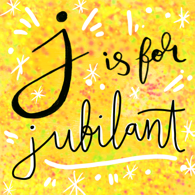J is for Jubilant: alphabet doodle design