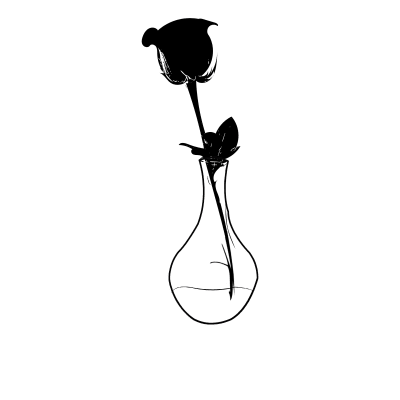 Single Black Rose Graphic/Slogan Tee