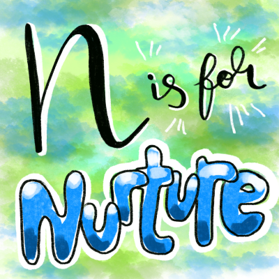 N is for Nurture: alphabet doodle design