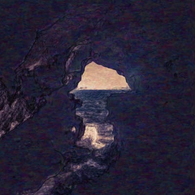 Gray Cave Near Water