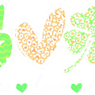 Peace Love Lucky Leopard Shamrock Heart