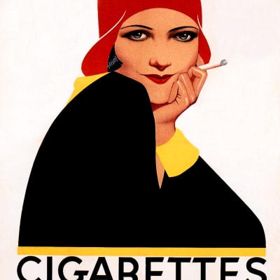 CIGARETTES BELGA Art Deco Advertising Belgian Tobacco Cigar Poster