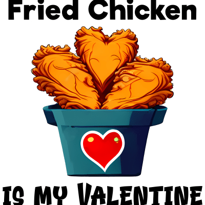 Fried chicken is my valentine, valentine's day funny design