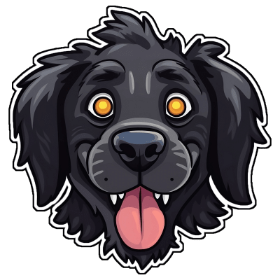 Cute Smiling Black Dog Sticker