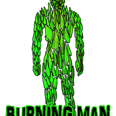 Burning Man #3 Textured (Green)