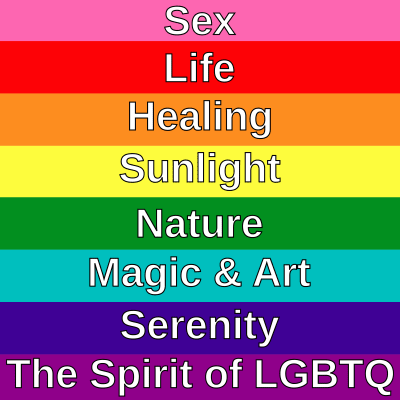 Gilbert Baker design with each band's meaning added
