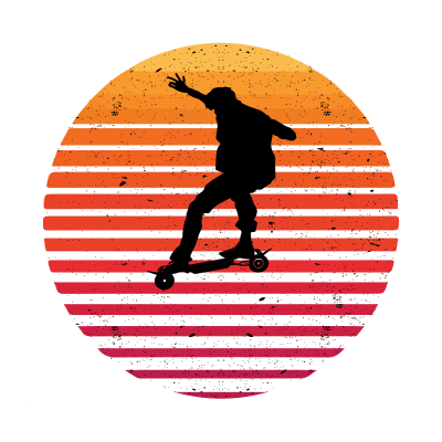 Electric Skater at Sunset on an All Terrain Board