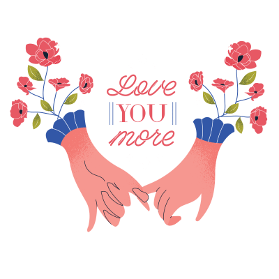 Love You More Romantic Flower Hands