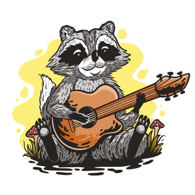 Raccoon Playing Guitar