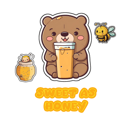 Sweet as Honey Bear and Bees Sticker