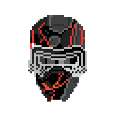 Pixelated Dark Ben Helmet Headshot