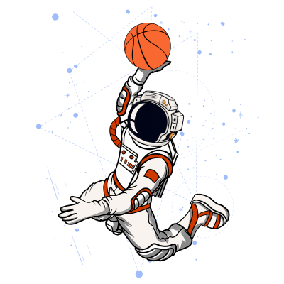 Astronaut Slam Dunk Basketball Space