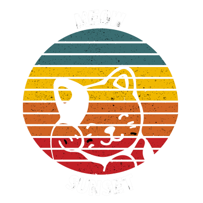 Cat Meow Sunset Colorful Vintage Design