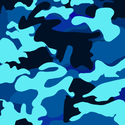 Colorful Blue Camo Camouflage Clouds Pattern