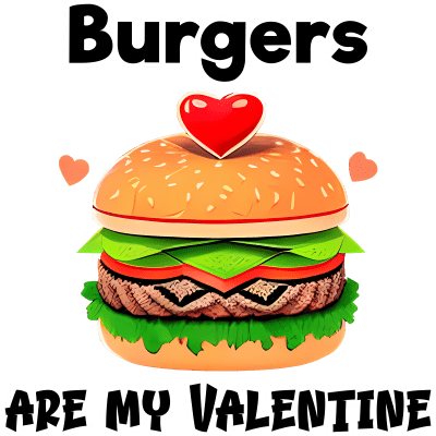Burgers are my valentine, valentine's day funny design