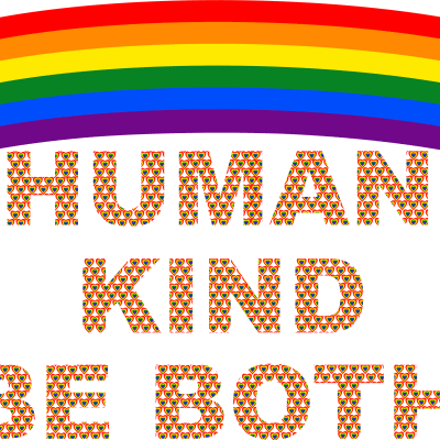 Human Kind Be Both, LGBTQ+ Pride Design. Spread Love and Equality with Our Unique Rainbow Lettering